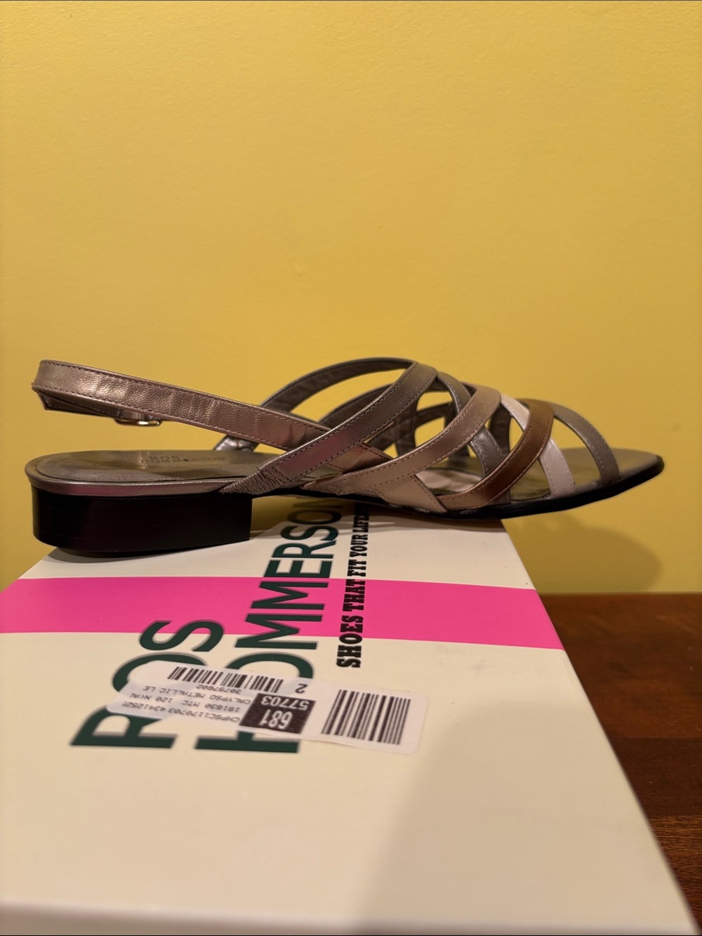 Rod Hammerson Calypso Women’s 12 N Metallic Leather Sandals 181830 NIB
